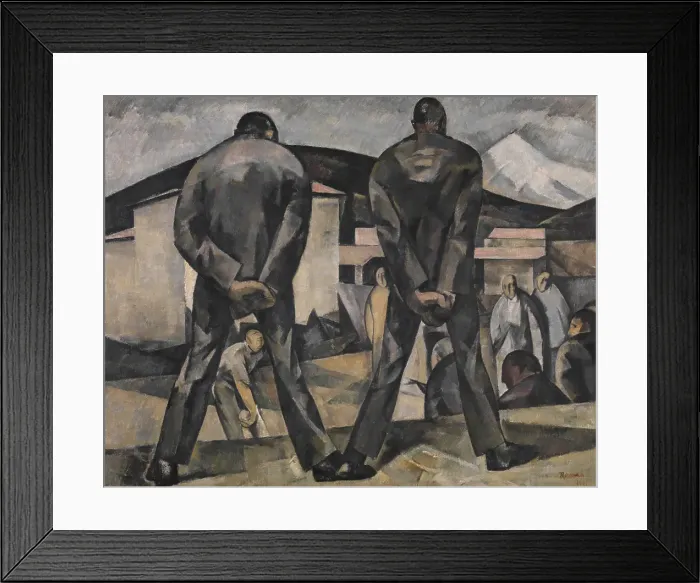 Framed Print : Bowlers, 1921. Creator: Henri Ramah Framed Print : Bowlers, 1921. Creator: Henri Ramah