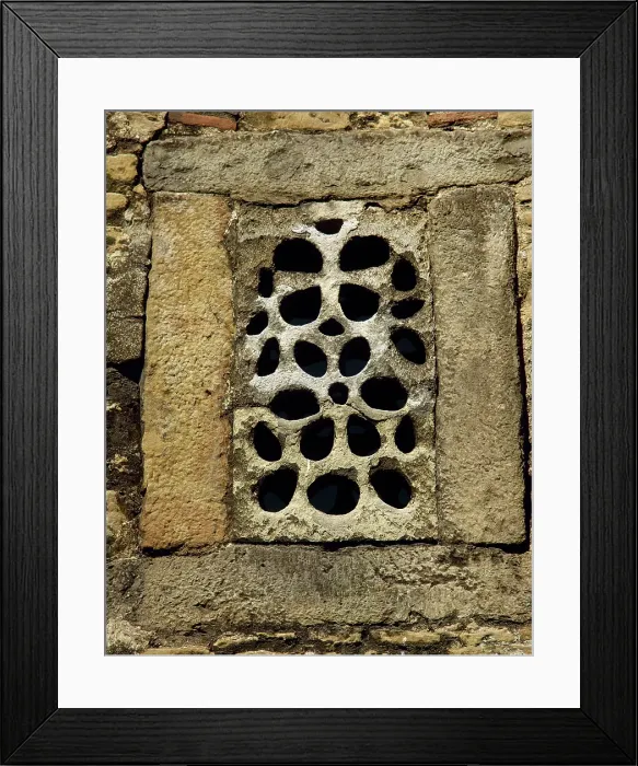 Framed Print : Original window, San Julian de los Prados, Spain, 9th century, (2002). Creator: LTL Framed Print : Original window, San Julian de los Prados, Spain, 9th century, (2002). Creator: LTL