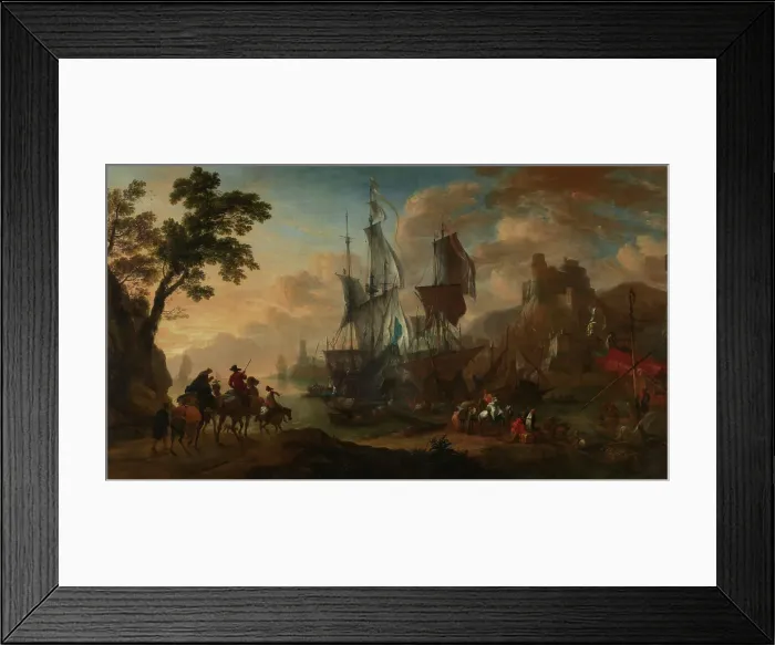 Framed Print : Harbour in the Levant, Last half of 17th century. Creator: Hendrick van Minderhout Framed Print : Harbour in the Levant, Last half of 17th century. Creator: Hendrick van Minderhout