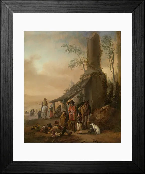 Framed Print : Horseman's Stop. Creator: Philip Wouverman Framed Print : Horseman's Stop. Creator: Philip Wouverman