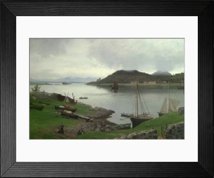Framed Print : Oban Bay, 1889. Creator: Hans Gude Framed Print : Oban Bay, 1889. Creator: Hans Gude
