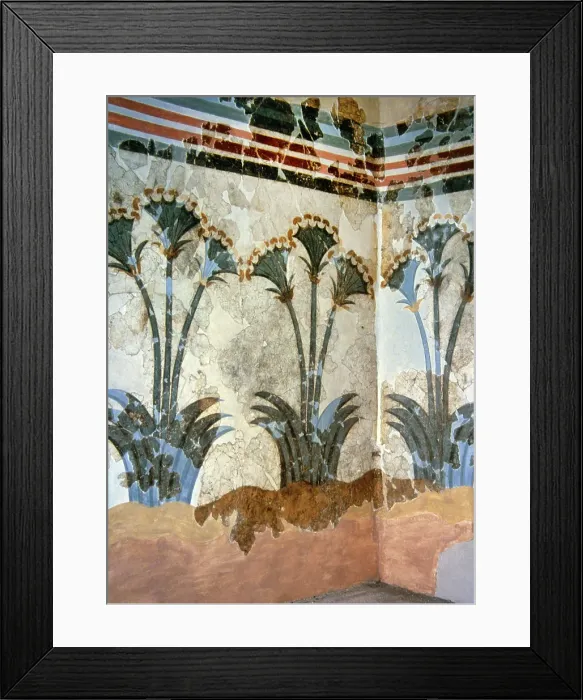 Framed Print : Papyrus Fresco, Room of the Ladies, Museum of Prehistoric Thera, Akrotiri, Thera (Santorini), 2000. Creator: LTL Framed Print : Papyrus Fresco, Room of the Ladies, Museum of Prehistoric Thera, Akrotiri, Thera (Santorini), 2000. Creator: LTL