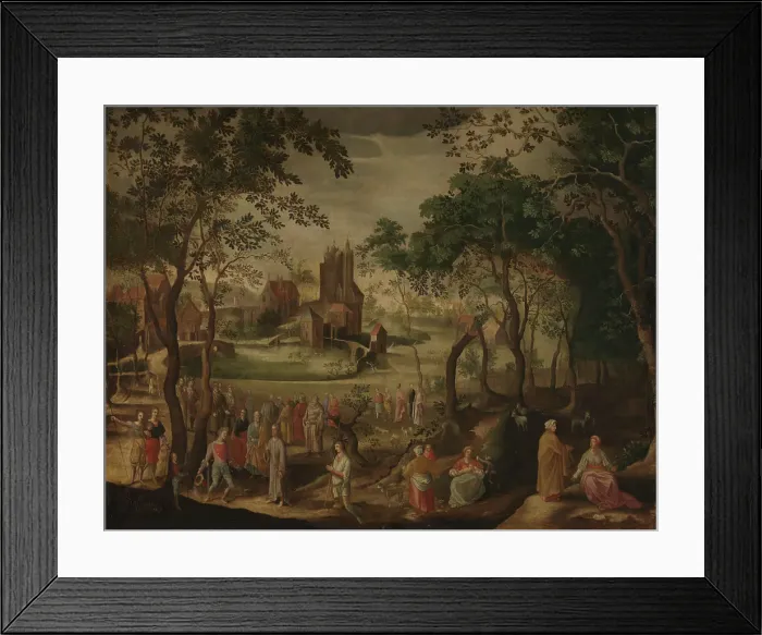 Framed Print : Landscape with religious scenes, probably approx. 1600. Creator: Unknown Framed Print : Landscape with religious scenes, probably approx. 1600. Creator: Unknown