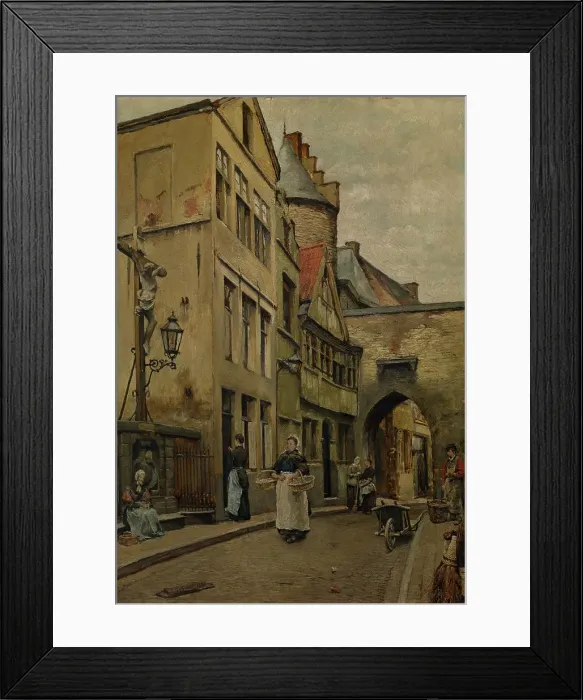 Framed Print : The Gevangenisbrug, 1880. Creator: Pieter Verhaert Framed Print : The Gevangenisbrug, 1880. Creator: Pieter Verhaert