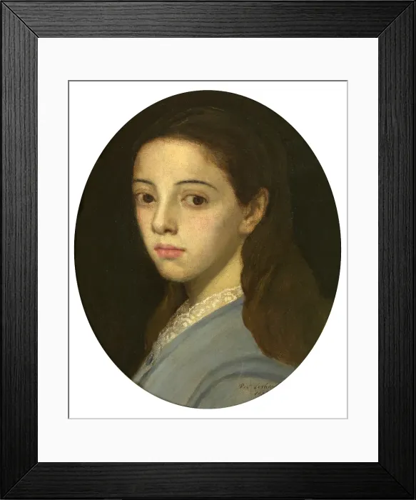 Framed Print : Portrait of a Girl, 1872. Creator: Pieter Verhaert Framed Print : Portrait of a Girl, 1872. Creator: Pieter Verhaert