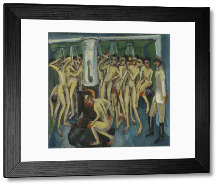 Framed Print : Artillerymen in the Shower, 1915. Creator: Ernst Kirchner Framed Print : Artillerymen in the Shower, 1915. Creator: Ernst Kirchner