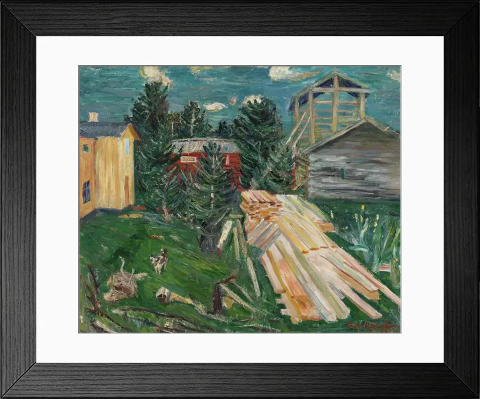 Framed Print : Building a House, 1932. Creator: Eric Hallstrom Framed Print : Building a House, 1932. Creator: Eric Hallstrom