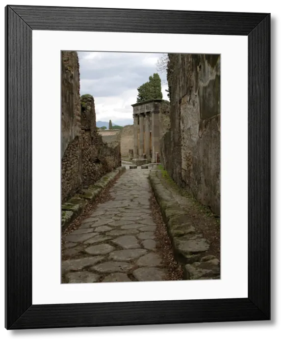 Framed Print : Cobbled street, Pompeii, Italy, 2009. Creator: LTL Framed Print : Cobbled street, Pompeii, Italy, 2009. Creator: LTL