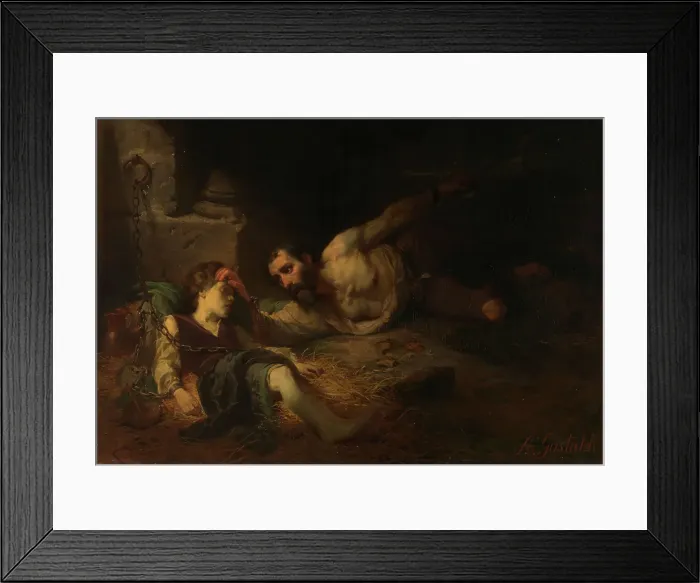 Framed Print : The Prisoner of Chillon, 1854. Creator: Andrea Gastaldi Framed Print : The Prisoner of Chillon, 1854. Creator: Andrea Gastaldi