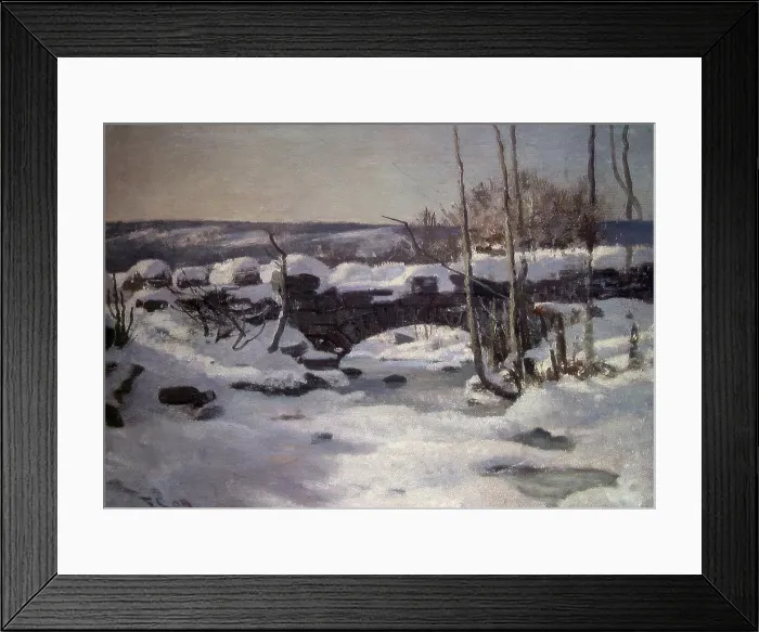 Framed Print : Winter Landscape with Bridge, 1904. Creator: Fredrik Jonas Lucian Botfield Collett Framed Print : Winter Landscape with Bridge, 1904. Creator: Fredrik Jonas Lucian Botfield Collett