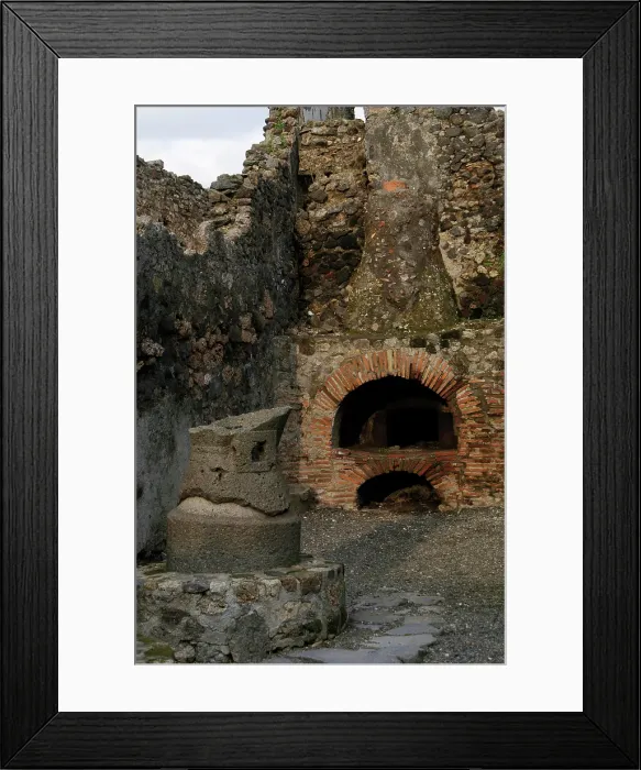 Framed Print : Millstone and oven in the pistrinum, (bakery), Pompeii, Italy, 2009. Creator: LTL Framed Print : Millstone and oven in the pistrinum, (bakery), Pompeii, Italy, 2009. Creator: LTL