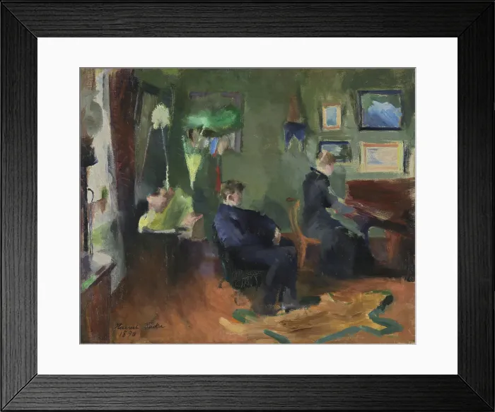 Framed Print : Music, Interior from Kristiania, 1890. Creator: Harriet Backer Framed Print : Music, Interior from Kristiania, 1890. Creator: Harriet Backer