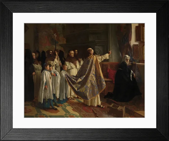 Framed Print : Exorcism of Joanna of Castile, 1876. Creator: Willem Geets Framed Print : Exorcism of Joanna of Castile, 1876. Creator: Willem Geets
