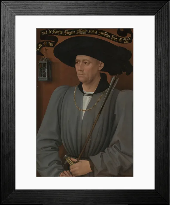 Framed Print : Portrait of a Tournament Judge, 1450. Creator: Rogier Van der Weyden Framed Print : Portrait of a Tournament Judge, 1450. Creator: Rogier Van der Weyden