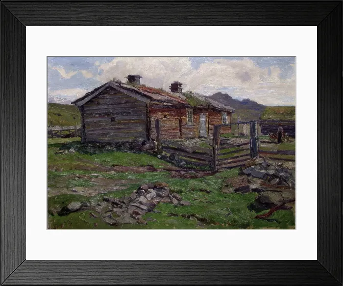 Framed Print : Mountain Farm, unknown date. Creator: Fredrik Borgen Framed Print : Mountain Farm, unknown date. Creator: Fredrik Borgen