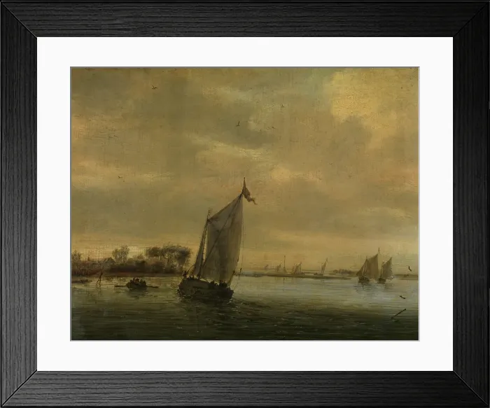 Framed Print : Calm Water, c1622-1670. Creator: Salomon Ruysdael Framed Print : Calm Water, c1622-1670. Creator: Salomon Ruysdael