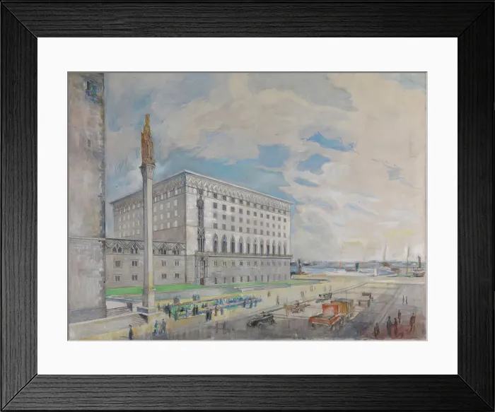 Framed Print : City Hall in Oslo, probably 1925. Creator: Unknown Framed Print : City Hall in Oslo, probably 1925. Creator: Unknown