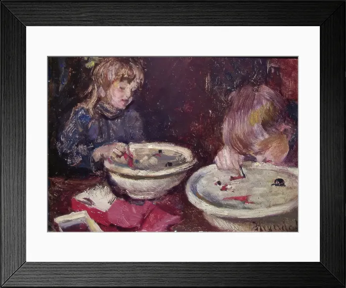 Framed Print : Children playing, probably 1908. Creator: Hans Heyerdahl Framed Print : Children playing, probably 1908. Creator: Hans Heyerdahl