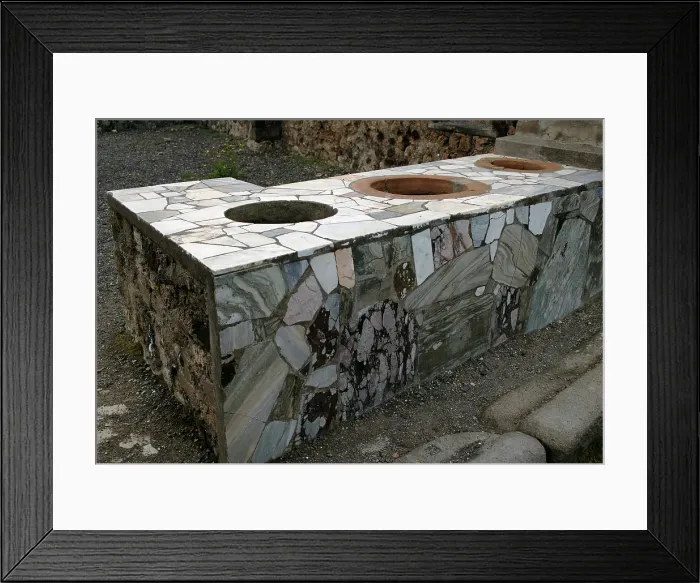 Framed Print : Marble-covered counter, Thermopolium, Pompeii, Italy, 2009. Creator: LTL Framed Print : Marble-covered counter, Thermopolium, Pompeii, Italy, 2009. Creator: LTL