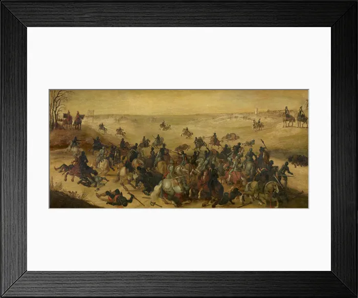 Framed Print : Battle of Lekkerbeetjen, 1601. Creator: Sebastian Vrancx