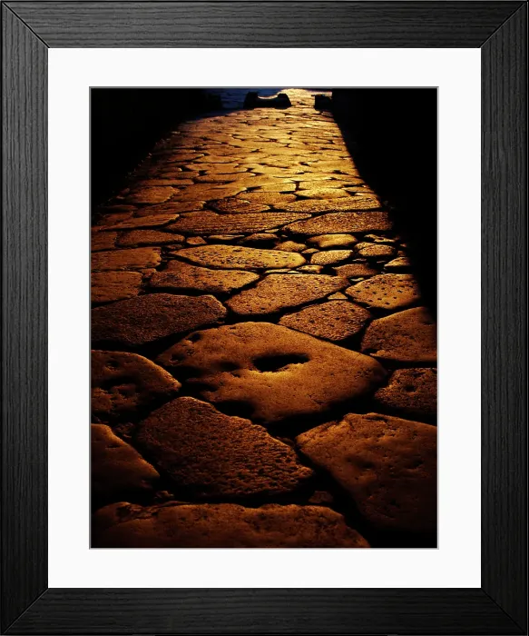 Framed Print : Sunset on a cobbled street, Pompeii, Italy, 2009. Creator: LTL Framed Print : Sunset on a cobbled street, Pompeii, Italy, 2009. Creator: LTL