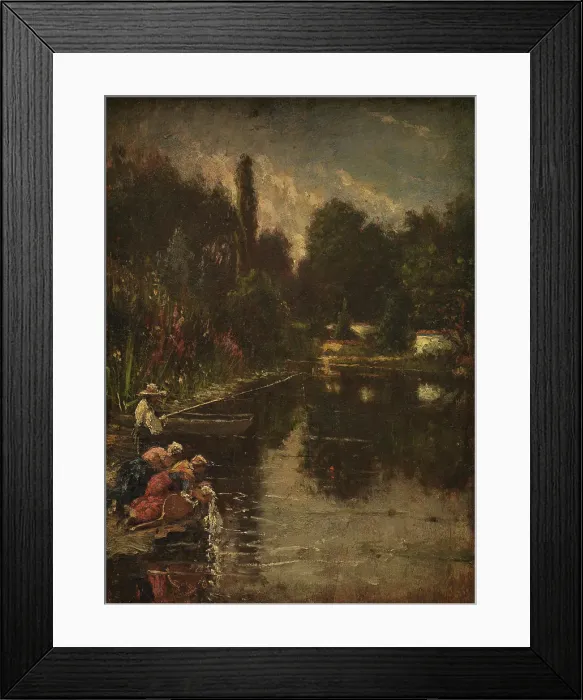 Framed Print : Washerwomen, c1835-1879. Creator: Thomas Couture Framed Print : Washerwomen, c1835-1879. Creator: Thomas Couture