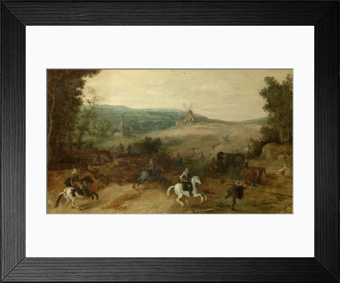 Framed Print : Landscape with Travellers Attacked by Robbers, c1600-1640. Creator: Sebastian Vrancx Framed Print : Landscape with Travellers Attacked by Robbers, c1600-1640. Creator: Sebastian Vrancx