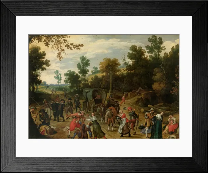 Framed Print : Landscape with Travellers Attacked by Robbers, c1600-1640. Creator: Sebastian Vrancx Framed Print : Landscape with Travellers Attacked by Robbers, c1600-1640. Creator: Sebastian Vrancx