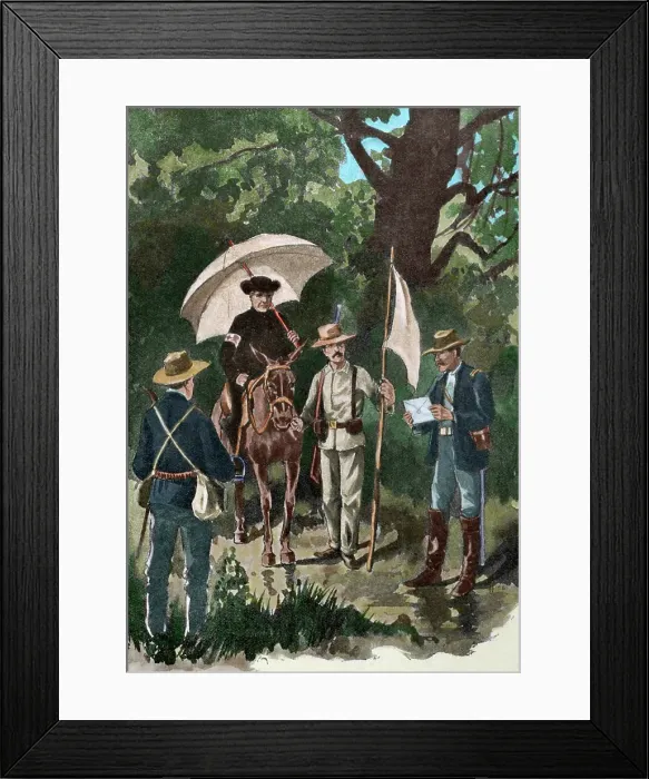 Framed Print : Spanish-American War, 1898; White flag after the battle of El Caney, 1898. Creator: Unknown Framed Print : Spanish-American War, 1898; White flag after the battle of El Caney, 1898. Creator: Unknown