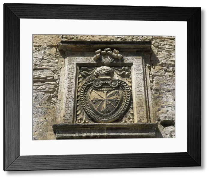Framed Print : Coat of arms, Inquisition House, Priego, Cuenca, Castile-La Mancha, Spain, 1623 (2001). Creator: Unknown Framed Print : Coat of arms, Inquisition House, Priego, Cuenca, Castile-La Mancha, Spain, 1623 (2001). Creator: Unknown