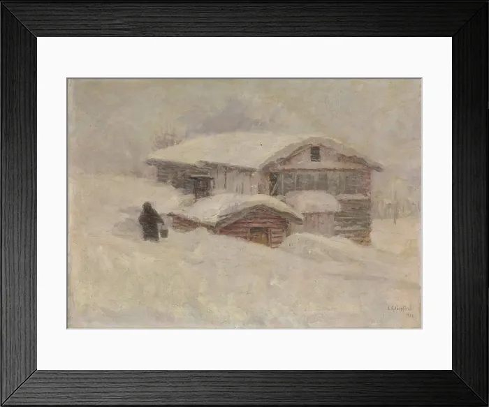 Framed Print : Drifting Snow, 1910. Creator: Jacob Gloersen Framed Print : Drifting Snow, 1910. Creator: Jacob Gloersen