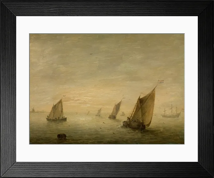 Framed Print : Calm Sea, c1621-1653. Creator: Simon de Vlieger Framed Print : Calm Sea, c1621-1653. Creator: Simon de Vlieger
