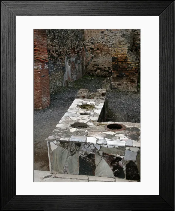 Framed Print : Marble-covered counter, Thermopolium, Pompeii, Italy, 2009. Creator: LTL Framed Print : Marble-covered counter, Thermopolium, Pompeii, Italy, 2009. Creator: LTL