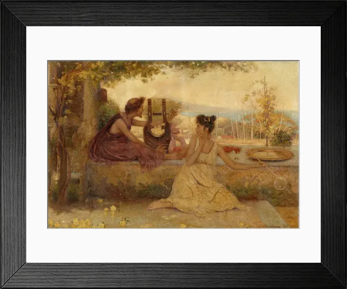 Framed Print : Bubble-blowing, 1899. Creator: Theo Van Doormael Framed Print : Bubble-blowing, 1899. Creator: Theo Van Doormael