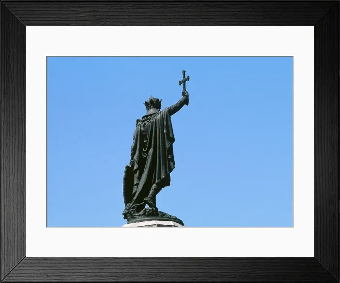 Framed Print : Monument in memory of Pelagius of Asturias, Gijon, Asturias, Spain, 1891 (2001). Creator: LTL Framed Print : Monument in memory of Pelagius of Asturias, Gijon, Asturias, Spain, 1891 (2001). Creator: LTL