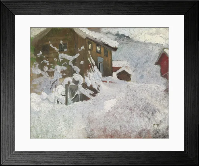 Framed Print : Norwegian Winter, probably 1896. Creator: Frits Thaulow Framed Print : Norwegian Winter, probably 1896. Creator: Frits Thaulow