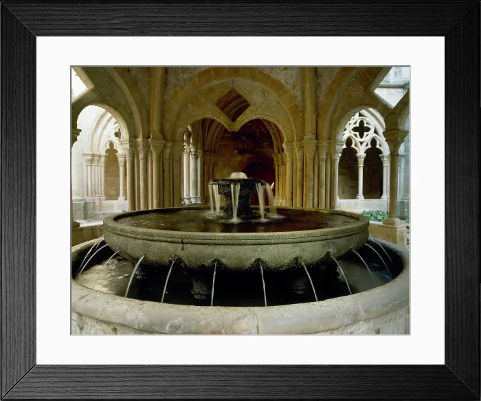 Framed Print : Refectory and Cloister, Monastery of Santa Maria de Poblet, Vimbodi, Catalonia, Spain, (1998). Creator: LTL