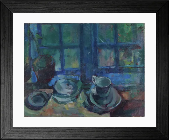 Framed Print : The Blue Kitchen, 1913. Creator: Ludvig Karsten Framed Print : The Blue Kitchen, 1913. Creator: Ludvig Karsten