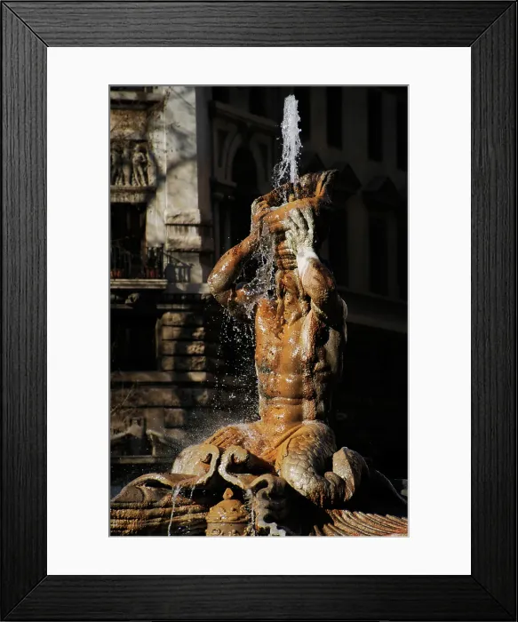 Framed Print : Triton Fountain, Piazza Barberini, Rome, Italy, 2009. Creator: LTL Framed Print : Triton Fountain, Piazza Barberini, Rome, Italy, 2009. Creator: LTL