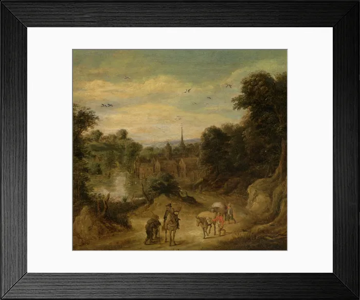 Framed Print : Landscape with Figures, c1700-1760. Creator: Theobald Michau