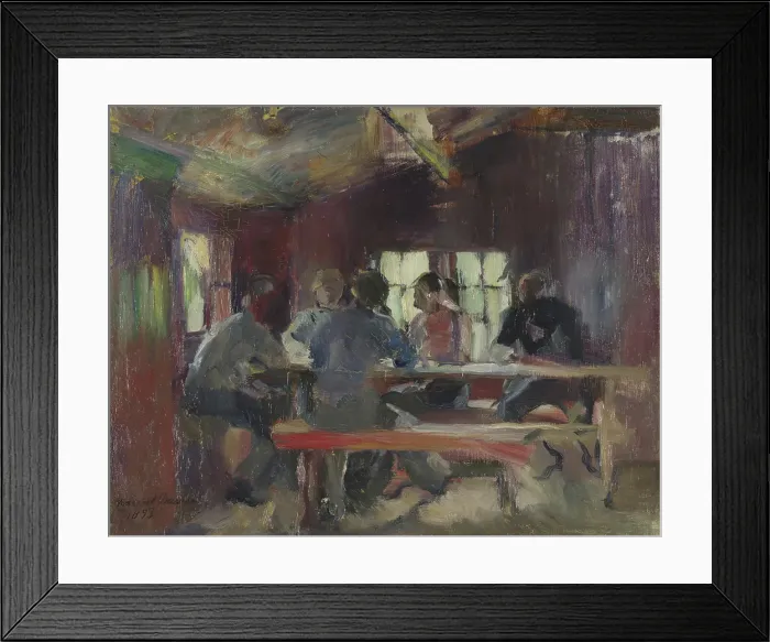 Framed Print : Card Players (sketch), 1893. Creator: Harriet Backer Framed Print : Card Players (sketch), 1893. Creator: Harriet Backer