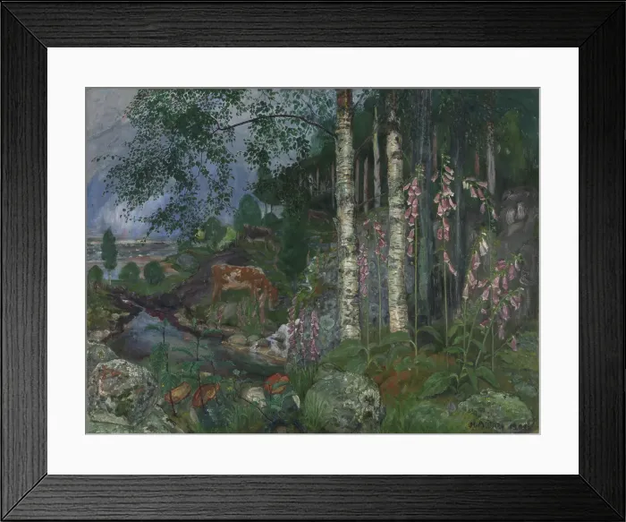 Framed Print : Foxgloves, 1909. Creator: Nikolai Johannes Astrup Framed Print : Foxgloves, 1909. Creator: Nikolai Johannes Astrup