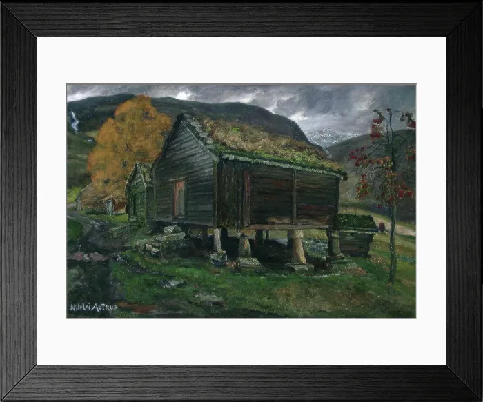 Framed Print : Storehouse in Jolster, painted before 1905. Creator: Nikolai Johannes Astrup Framed Print : Storehouse in Jolster, painted before 1905. Creator: Nikolai Johannes Astrup