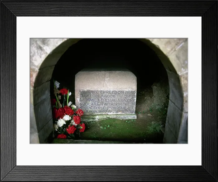 Framed Print : Tomb of Pelagius of Asturias, Holy Cave of Covadonga, Cangas de Onis, Asturias, Spain, 2001. Creator: LTL Framed Print : Tomb of Pelagius of Asturias, Holy Cave of Covadonga, Cangas de Onis, Asturias, Spain, 2001. Creator: LTL
