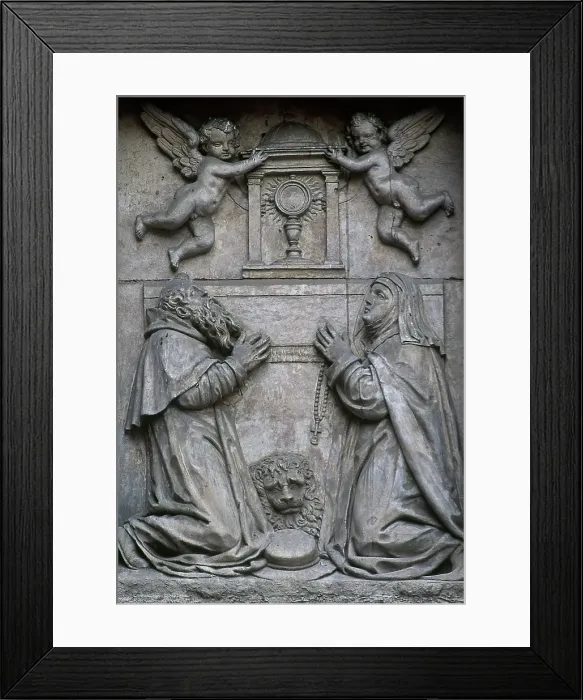 Framed Print : Relief of St Jerome and St Paula, Monastery of Corpus Christi, Madrid, Spain, 1615-1625 (2001). Creator: Unknown