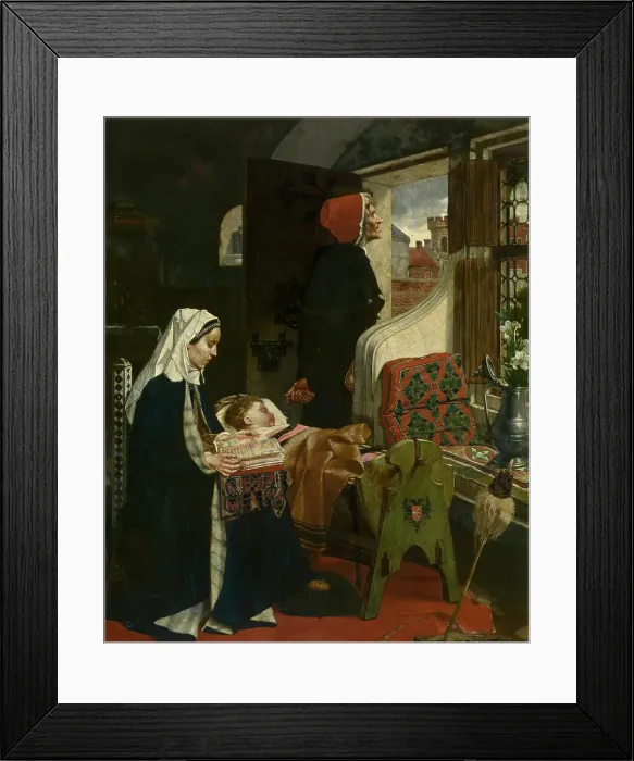 Framed Print : Johanna van der Gheynst with her Child in the Cradle, 1861. Creator: Victor Lagye Framed Print : Johanna van der Gheynst with her Child in the Cradle, 1861. Creator: Victor Lagye