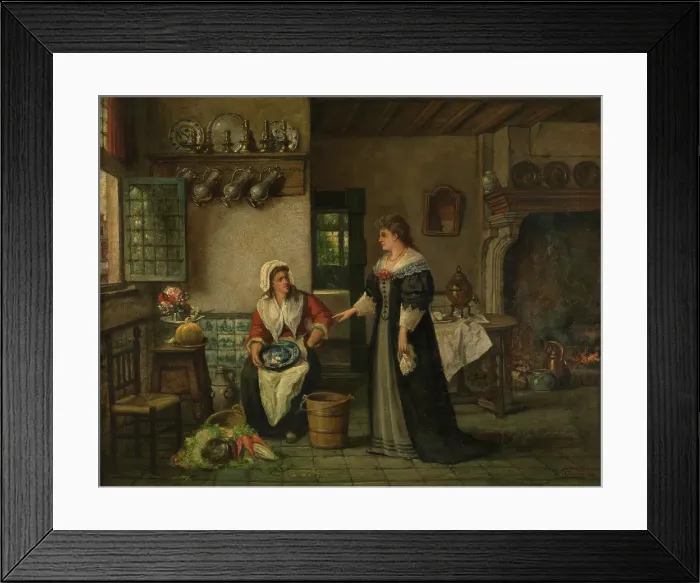 Framed Print : Kitchen, 1883. Creator: Willem Linnig I Framed Print : Kitchen, 1883. Creator: Willem Linnig I