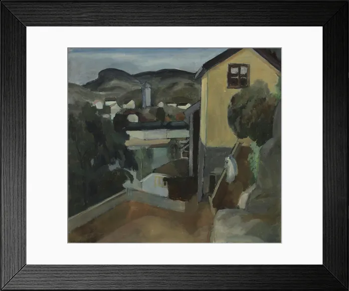 Framed Print : The yellow House in Risor, 1922. Creator: Otto Emil Johansen Framed Print : The yellow House in Risor, 1922. Creator: Otto Emil Johansen