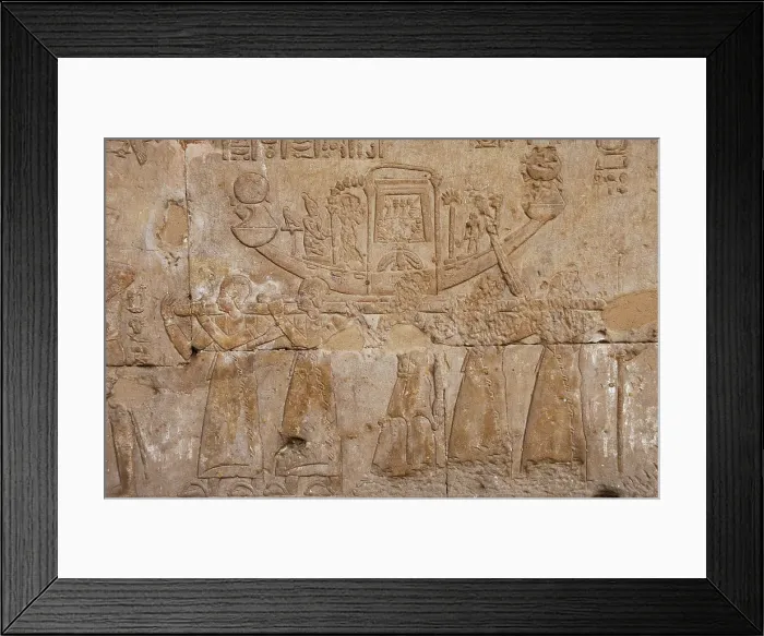 Framed Print : Relief depicting the sacred boat of Horus, Temple of Edfu, Egypt, Ptolemaic period, 237-57 BC (2003) Creator: LTL Framed Print : Relief depicting the sacred boat of Horus, Temple of Edfu, Egypt, Ptolemaic period, 237-57 BC (2003) Creator: LTL