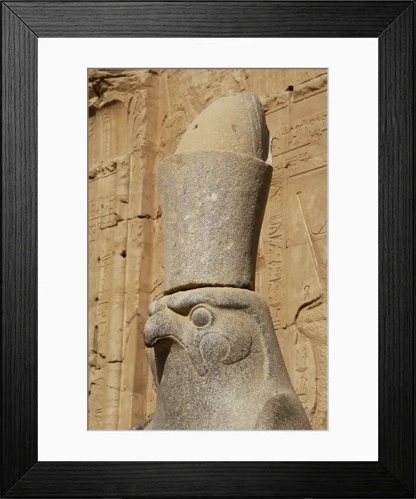 Framed Print : Statue of God Horus wearing the double crown... Temple of Edfu, Egypt, Ptolemaic period, (2003). Creator: LTL Framed Print : Statue of God Horus wearing the double crown... Temple of Edfu, Egypt, Ptolemaic period, (2003). Creator: LTL